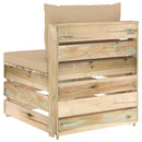 vidaXL zöld impregnált fa elemes középső kanapé párnákkal