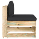 vidaXL zöld impregnált fa elemes középső kanapé párnákkal