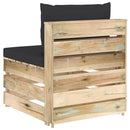 vidaXL zöld impregnált fa elemes középső kanapé párnákkal