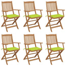 vidaXL 6 db összecsukható tömör akácfa kerti szék párnával