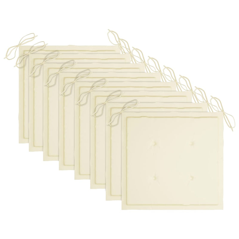 vidaXL 8 db összecsukható tömör akácfa kerti szék párnákkal