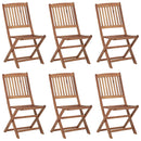 vidaXL 6 db összecsukható tömör akácfa kerti szék párnával