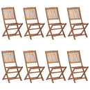 vidaXL 8 db összecsukható tömör akácfa kerti szék párnákkal