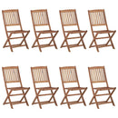 vidaXL 8 db összecsukható tömör akácfa kerti szék párnákkal