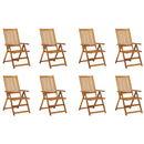 vidaXL 8 db összecsukható tömör akácfa kerti szék