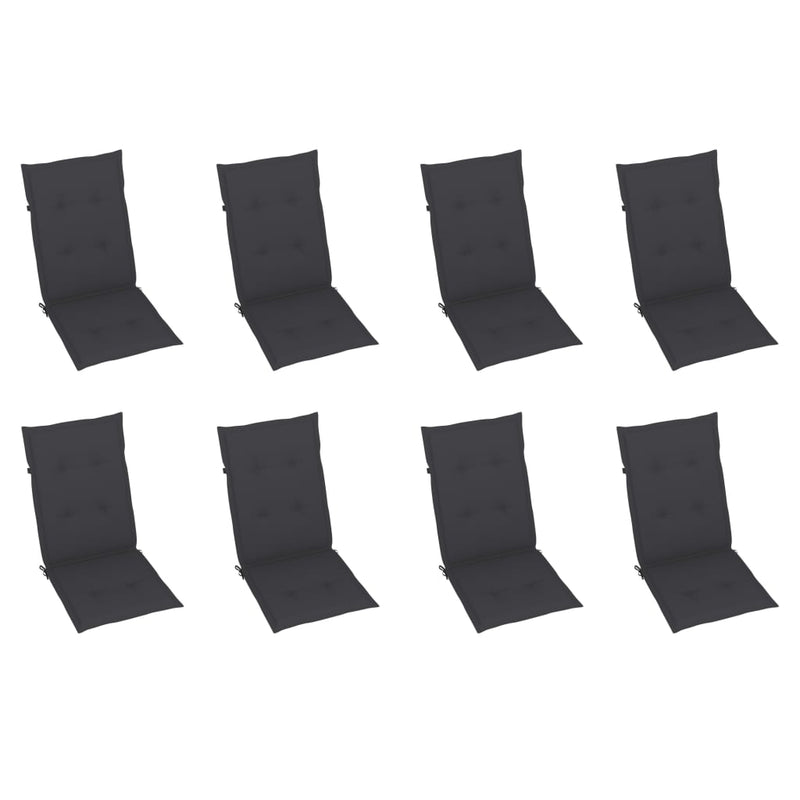 vidaXL 8 db összecsukható tömör akácfa kerti szék párnával