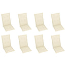 vidaXL 8 db összecsukható tömör akácfa kerti szék párnával