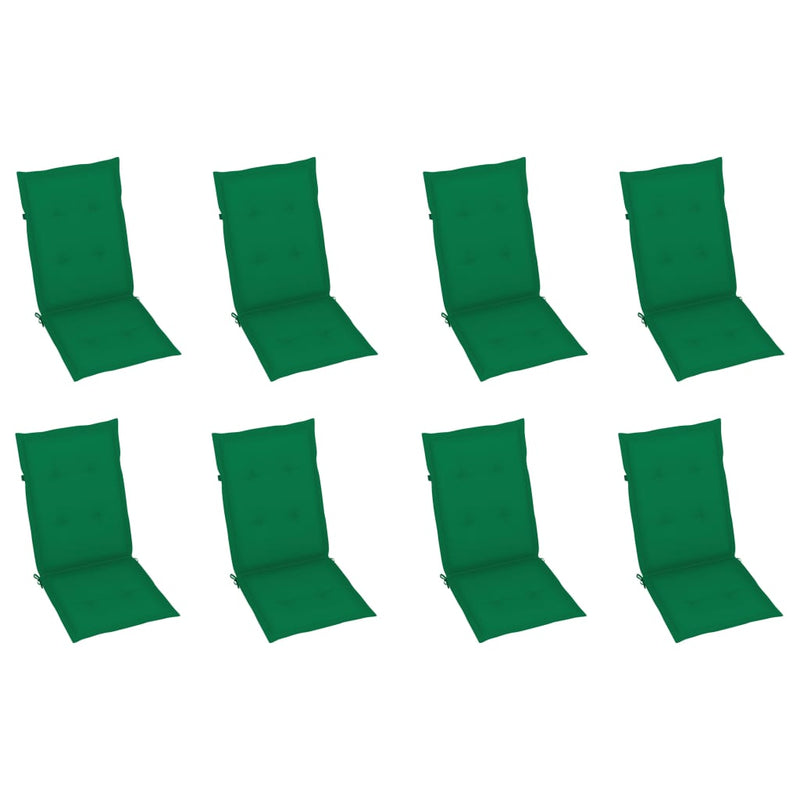 vidaXL 8 db összecsukható tömör akácfa kerti szék párnával