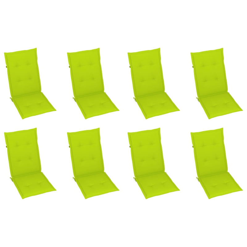 vidaXL 8 db összecsukható tömör akácfa kerti szék párnával