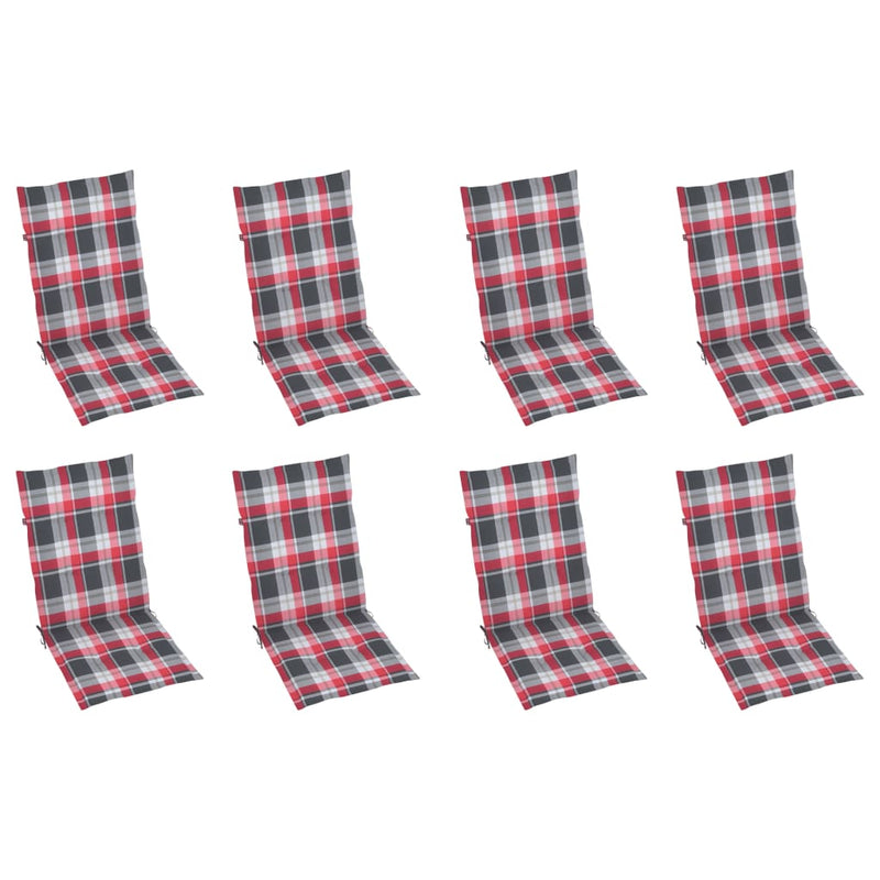 vidaXL 8 db összecsukható tömör akácfa kerti szék párnával