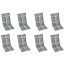 vidaXL 8 db összecsukható tömör akácfa kerti szék párnával