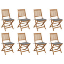 vidaXL 8 db összecsukható tömör akácfa kerti szék párnákkal