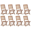 vidaXL 8 db összecsukható tömör akácfa kerti szék párnákkal