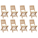 vidaXL 8 db összecsukható tömör akácfa kerti szék párnákkal