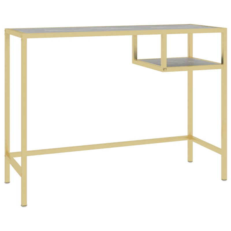 vidaXL fekete márvány edzett üveg számítógépasztal 100 x 36 x 74 cm