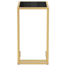 vidaXL fekete edzett üveg számítógép-kisasztal 50 x 35 x 65 cm