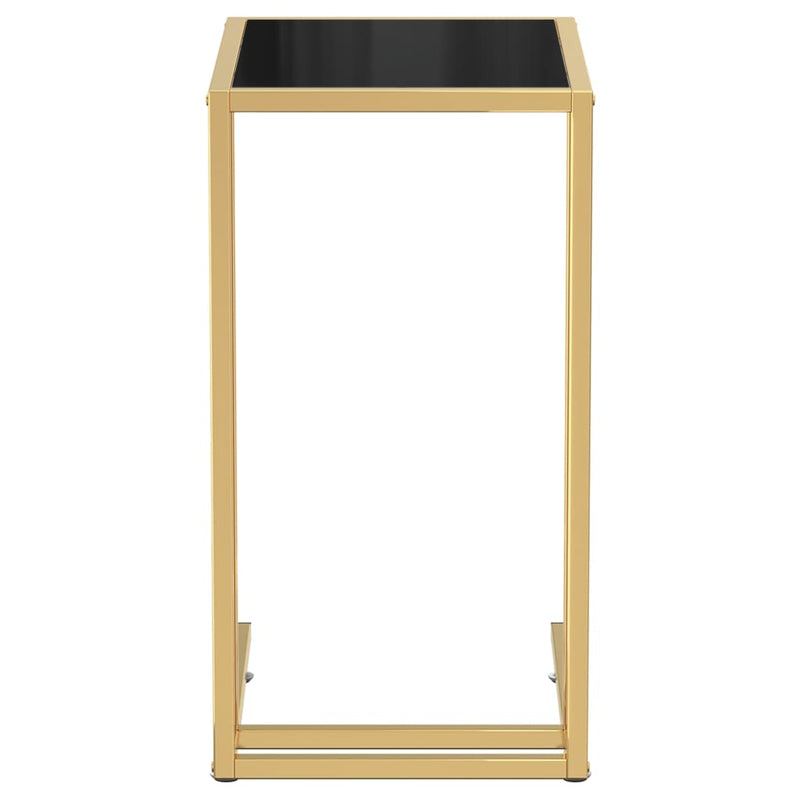 vidaXL fekete edzett üveg számítógép-kisasztal 50 x 35 x 65 cm