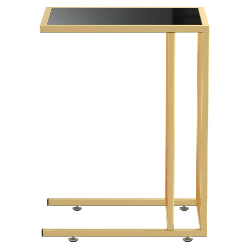 vidaXL fekete edzett üveg számítógép-kisasztal 50 x 35 x 65 cm