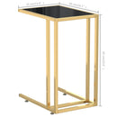 vidaXL fekete edzett üveg számítógép-kisasztal 50 x 35 x 65 cm