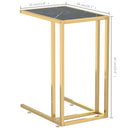 vidaXL fekete márvány edzett üveg számítógép-kisasztal 50 x 35 x 65 cm