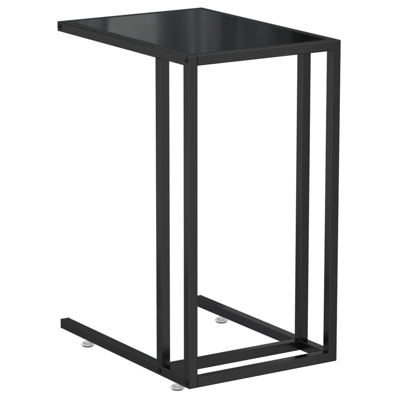 vidaXL fekete edzett üveg számítógép-kisasztal 50 x 35 x 65 cm