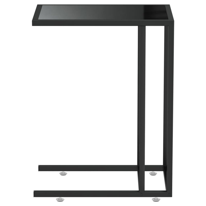 vidaXL fekete edzett üveg számítógép-kisasztal 50 x 35 x 65 cm