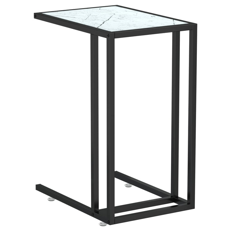 vidaXL fehér márvány edzett üveg számítógép-kisasztal 50 x 35 x 65 cm