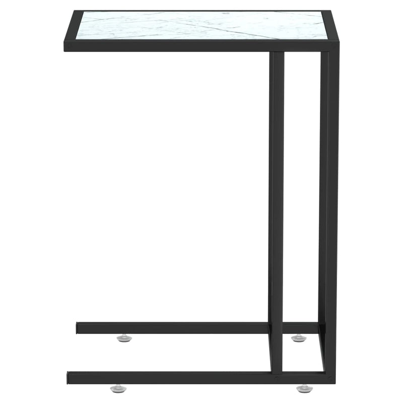 vidaXL fehér márvány edzett üveg számítógép-kisasztal 50 x 35 x 65 cm