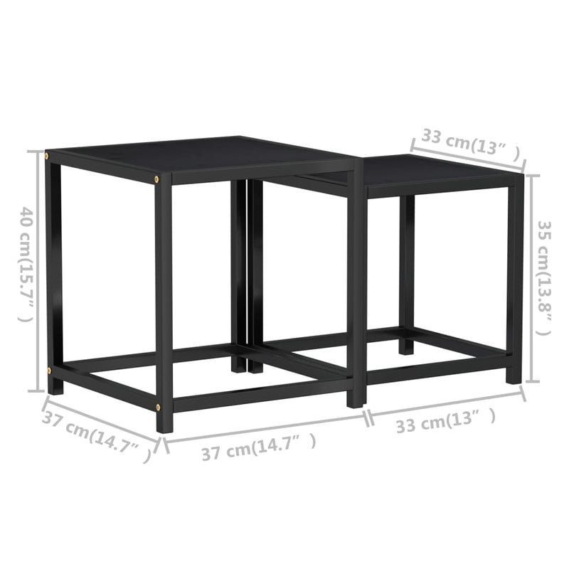vidaXL 2 db fekete MDF dohányzóasztal