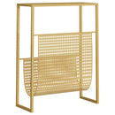 vidaXL aranyszínű acél újságtartó állvány 35 x 15 x 45 cm