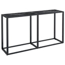 vidaXL fekete márványszínű edzett üveg tálalóasztal 140 x 35 x 75,5 cm