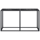 vidaXL fekete márványszínű edzett üveg tálalóasztal 140 x 35 x 75,5 cm