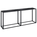 vidaXL fekete márványszínű edzett üveg tálalóasztal 180 x 35 x 75,5 cm