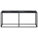 vidaXL fekete márványszínű edzett üveg tálalóasztal 180 x 35 x 75,5 cm