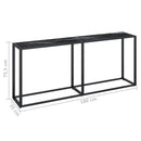 vidaXL fekete márványszínű edzett üveg tálalóasztal 180 x 35 x 75,5 cm