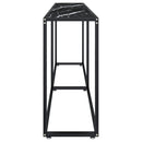 vidaXL fekete márványszínű edzett üveg tálalóasztal 200 x 35 x 75,5 cm