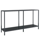 vidaXL fekete edzett üveg tálalóasztal 140 x 35 x 75,5 cm