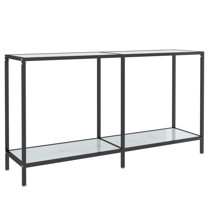 vidaXL fehér edzett üveg tálalóasztal 140 x 35 x 75,5 cm