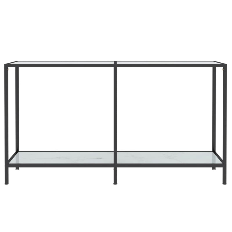 vidaXL fehér edzett üveg tálalóasztal 140 x 35 x 75,5 cm