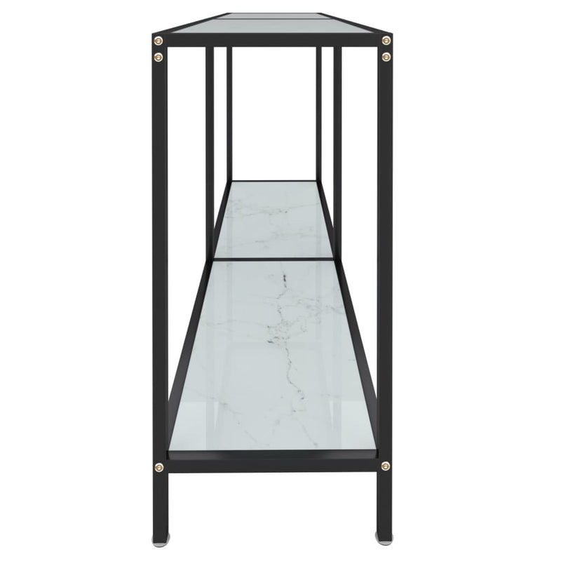 vidaXL fehér edzett üveg tálalóasztal 140 x 35 x 75,5 cm