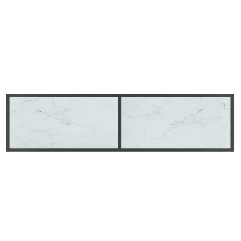 vidaXL fehér edzett üveg tálalóasztal 140 x 35 x 75,5 cm