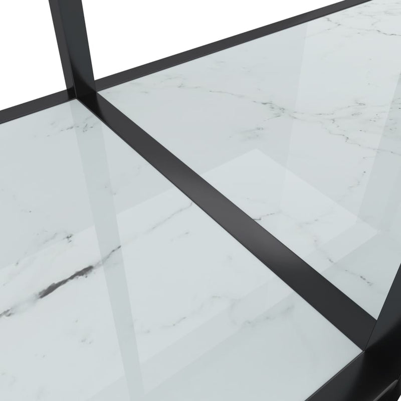 vidaXL fehér edzett üveg tálalóasztal 140 x 35 x 75,5 cm