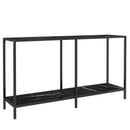 vidaXL fekete edzett üveg tálalóasztal 140 x 35 x 75,5 cm