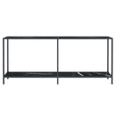 vidaXL fekete edzett üveg tálalóasztal 180 x 35 x 75,5 cm