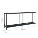 vidaXL fekete edzett üveg tálalóasztal 180 x 35 x 75,5 cm