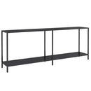 vidaXL fekete edzett üveg tálalóasztal 200 x 35 x 75,5 cm