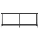 vidaXL fekete edzett üveg tálalóasztal 200 x 35 x 75,5 cm