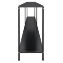 vidaXL fekete edzett üveg tálalóasztal 200 x 35 x 75,5 cm