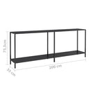 vidaXL fekete edzett üveg tálalóasztal 200 x 35 x 75,5 cm