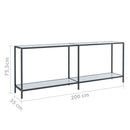 vidaXL fehér edzett üveg tálalóasztal 200 x 35 x 75,5 cm